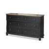 Ginie 64’’ Dresser | 5 Drawers and Farmhouse Legs | Black Brown Oak BM333800