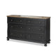 Ginie 64’’ Dresser | 5 Drawers and Farmhouse Legs | Black Brown Oak BM333800