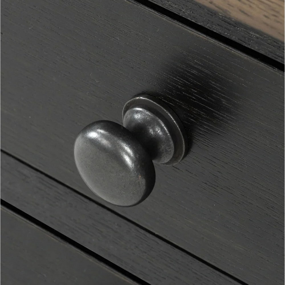 Ginie 64’’ Dresser | 5 Drawers and Farmhouse Legs | Black Brown Oak BM333800