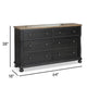 Ginie 64’’ Dresser | 5 Drawers and Farmhouse Legs | Black Brown Oak BM333800