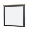 Ginie Mirror with Farmhouse Accents | Black and Oak Brown Wood 38x42 BM333801