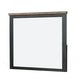Ginie Mirror with Farmhouse Accents | Black and Oak Brown Wood 38x42 BM333801