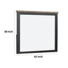 Ginie Mirror with Farmhouse Accents | Black and Oak Brown Wood 38x42 BM333801