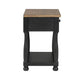 Ginie Nightstand | USB Ports | Drawer | Shelf | Black Rustic Oak Wood BM333802