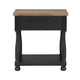 Ginie Nightstand | USB Ports | Drawer | Shelf | Black Rustic Oak Wood BM333802