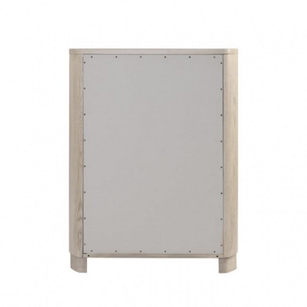 Celly Tall Dresser Chest | 5 Drawers | Round Edges | White Oak Wood BM333804