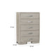 Celly Tall Dresser Chest | 5 Drawers | Round Edges | White Oak Wood BM333804