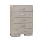 Celly Tall Dresser Chest | 5 Drawers | Round Edges | White Oak Wood