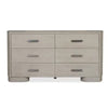 Celly Wide Dresser Chest | 6 Drawers | Round Edges | White Oak Wood BM333805