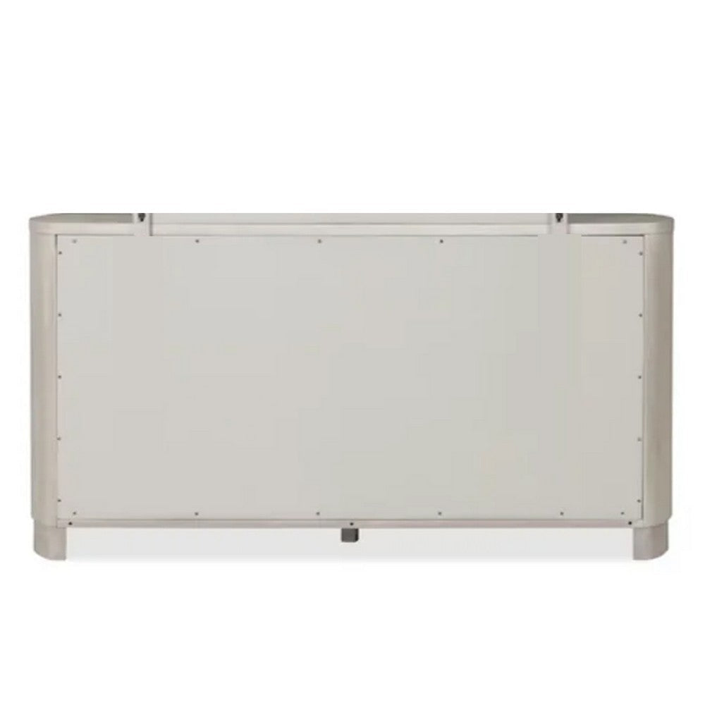 Celly Wide Dresser Chest | 6 Drawers | Round Edges | White Oak Wood BM333805