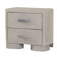 Celly Nightstand with USB Ports and 2 Drawers | Modern White Oak Wood BM333807