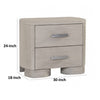 Celly Nightstand with USB Ports and 2 Drawers | Modern White Oak Wood BM333807