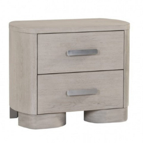 Celly Nightstand with USB Ports and 2 Drawers | Modern White Oak Wood