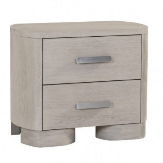 Celly Nightstand with USB Ports and 2 Drawers | Modern White Oak Wood