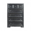 Kizie Tall Dresser Chest | 5 Drawer | Weathered Black Solid Rubberwood BM333808