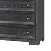 Kizie Tall Dresser Chest | 5 Drawer | Weathered Black Solid Rubberwood BM333808