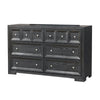 Kizie Wide Dresser | 6 Drawers | Weathered Black Solid Wood | 62’’ BM333809