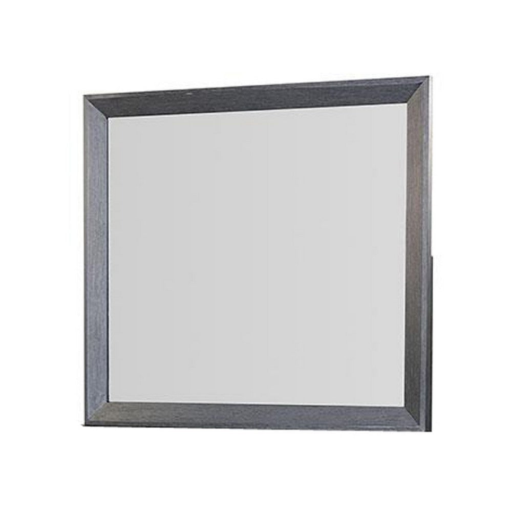 Kizie Dresser Mirror | Classic Weathered Black Solid Rubberwood 42’’ BM333810