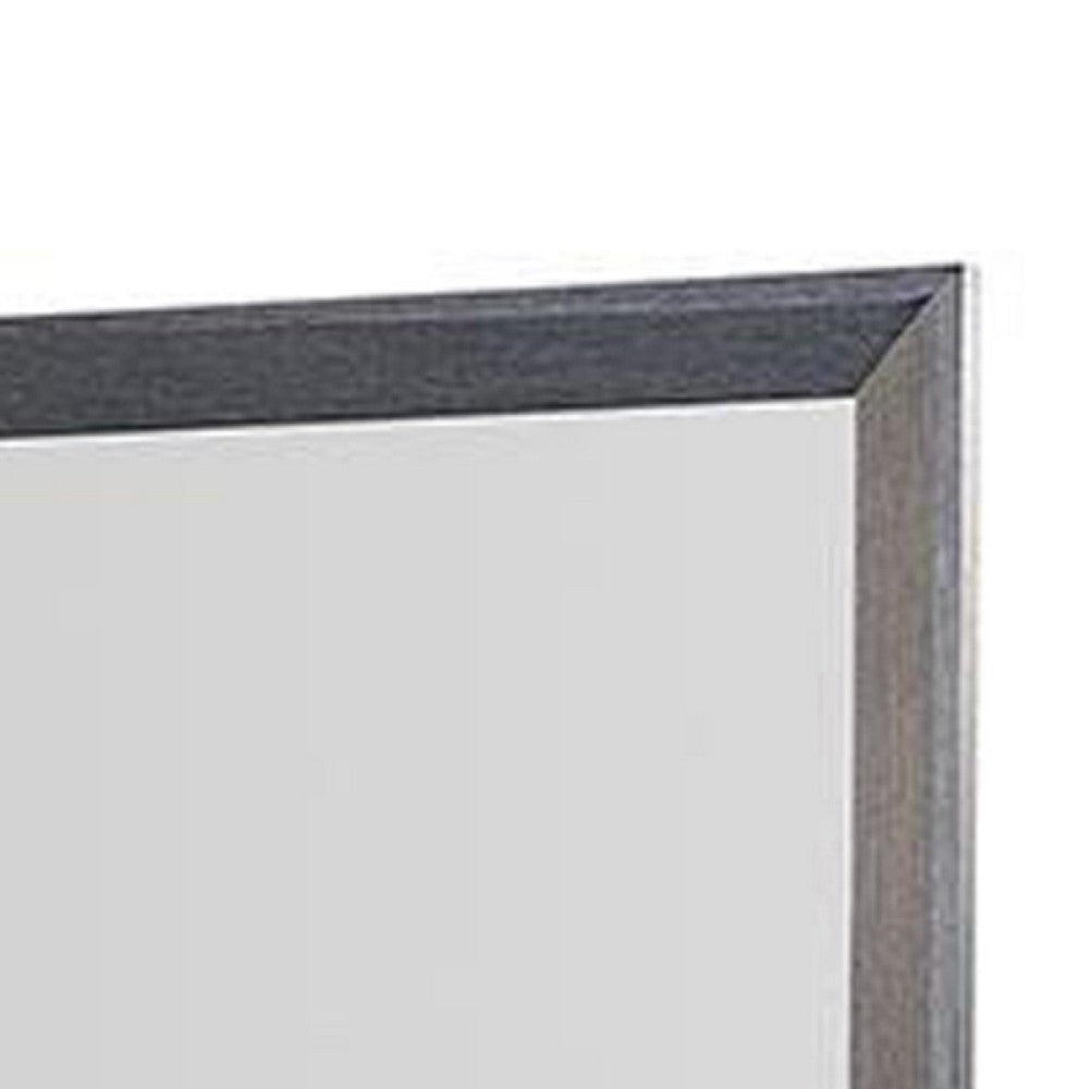 Kizie Dresser Mirror | Classic Weathered Black Solid Rubberwood 42’’ BM333810