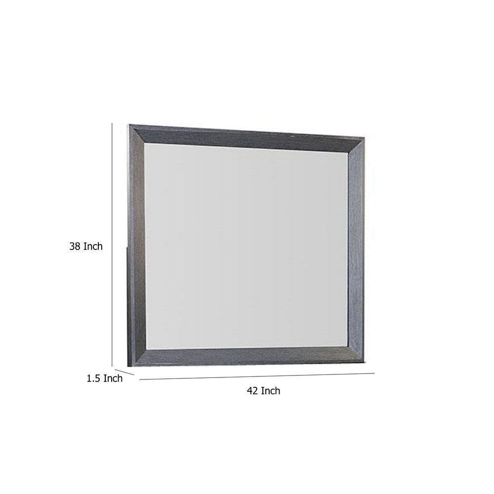 Kizie Dresser Mirror | Classic Weathered Black Solid Rubberwood 42’’ BM333810