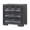 Kizie Nightstand | 3 Drawers | USB A-C | Weathered Black Wood | 28’’ BM333811