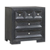 Kizie Nightstand | 3 Drawers | USB A-C | Weathered Black Wood | 28"