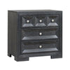 Kizie Oversized Nightstand | USB A-C | 3 Drawer | 38" Weathered Black