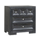 Kizie Oversized Nightstand | USB A-C | 3 Drawer | 38" Weathered Black