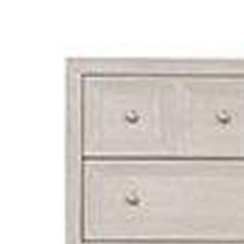 Kizie Tall Dresser Chest | 5 Drawers | Bronze | Beige Solid Wood | 38’’ BM333813