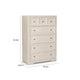 Kizie Tall Dresser Chest | 5 Drawers | Bronze | Beige Solid Wood | 38’’ BM333813