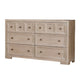 Kizie Wide Dresser | 6 Drawers | Bronze | Beige Solid Wood | 62’’ BM333814