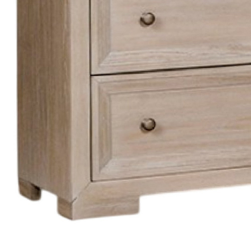 Kizie Wide Dresser | 6 Drawers | Bronze | Beige Solid Wood | 62’’ BM333814