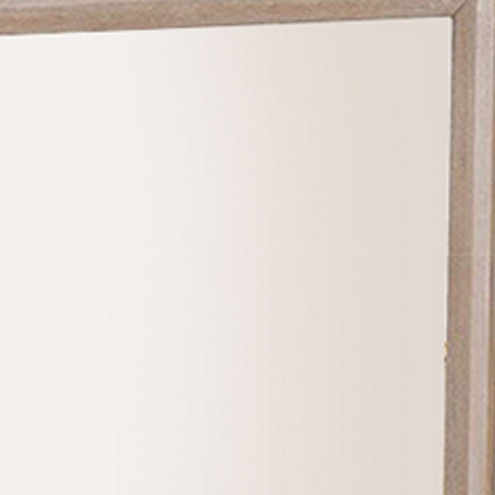 Kizie Dresser Mirror | Modern Classic Oak Beige Solid Wood | 42’’ BM333815