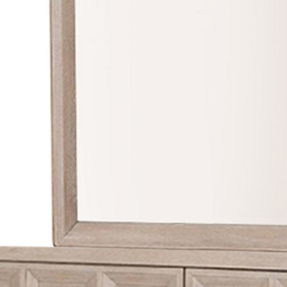 Kizie Dresser Mirror | Modern Classic Oak Beige Solid Wood | 42’’ BM333815