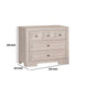 Kizie Nightstand | USB | 3 Drawers | Bronze | Beige Solid Wood | 28’’ BM333816