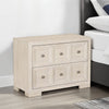 Kizie Oversized Nightstand | USB A-C | 2 Drawers | Bronze Beige | 38"