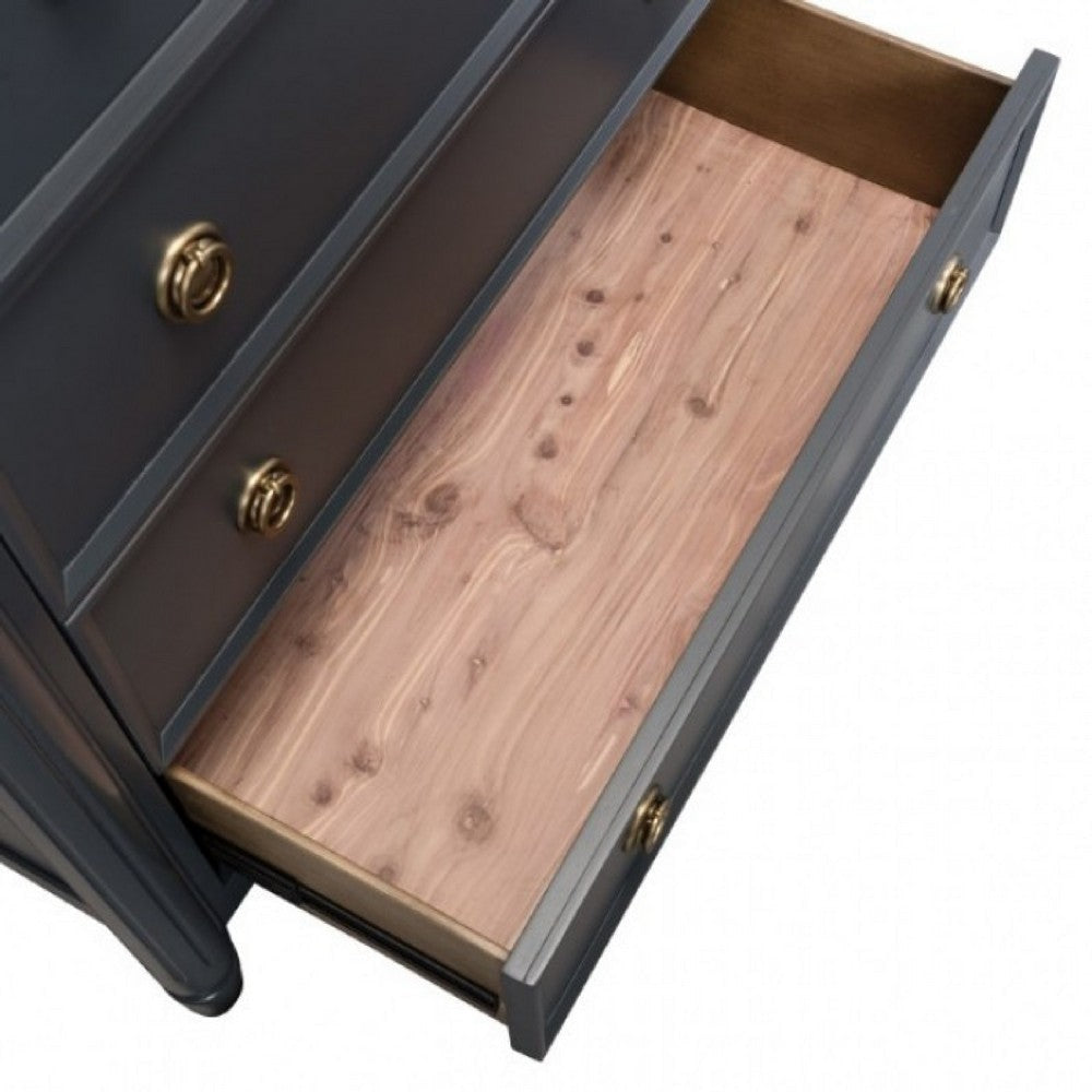 Alta Tall Dresser Chest | 5 Drawers | Malta Blue Solid Wood | 38’’