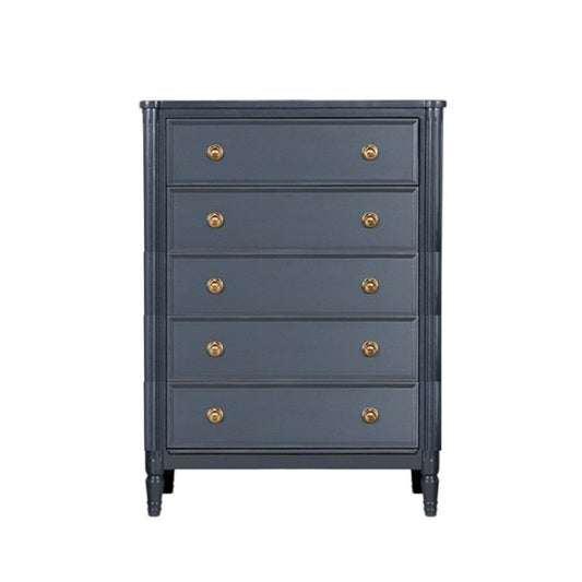 Alta Tall Dresser Chest | 5 Drawers | Malta Blue Solid Wood | 38"