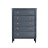 Alta Tall Dresser Chest | 5 Drawers | Malta Blue Solid Wood | 38"