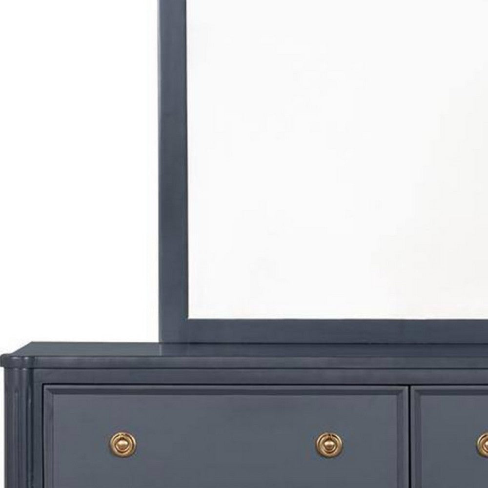 Alta Dresser Mirror | Subtle French Design | Blue Solid Wood | 40’’