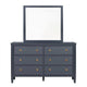 Alta Dresser Mirror | Subtle French Design | Blue Solid Wood | 40"