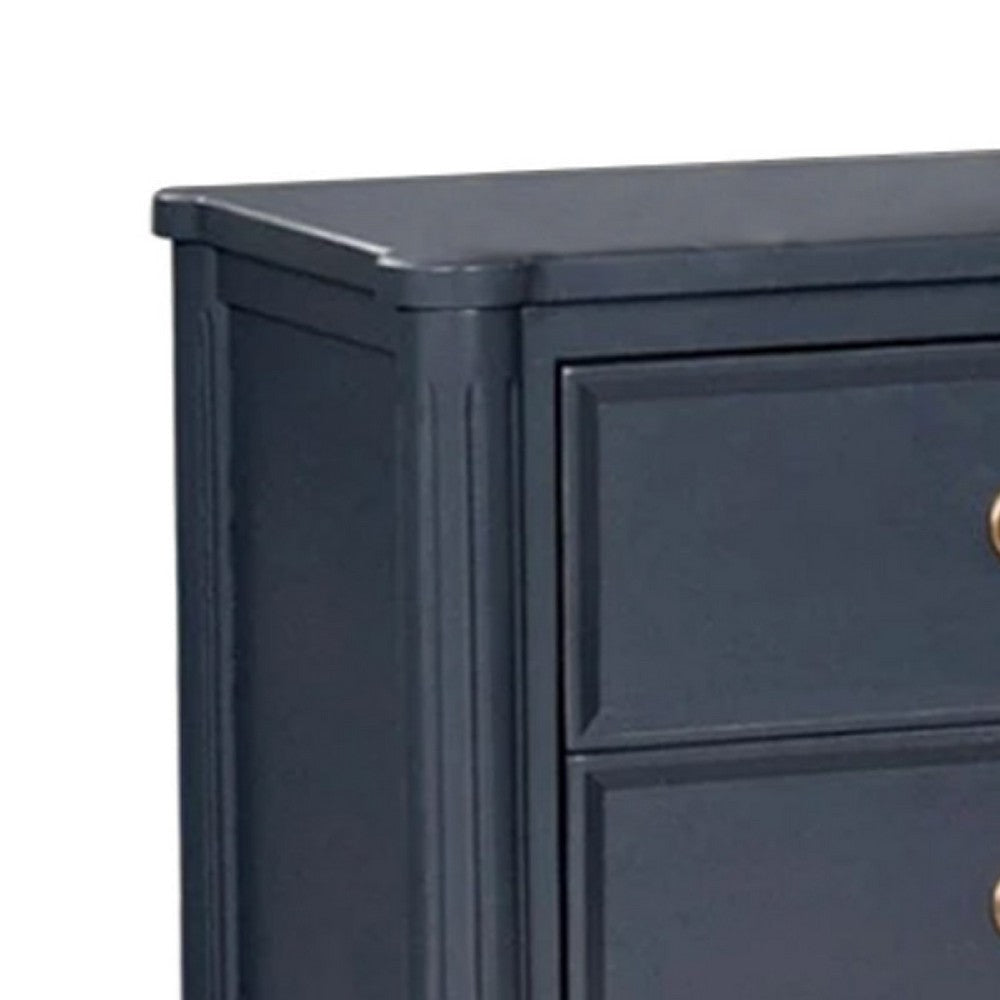 Alta Nightstand | 2 Drawers | USB A-C | Malta Blue Solid Wood | 26’’