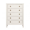 Alta Tall Dresser Chest | 5 Drawers | Gold | White Solid Wood | 38’’