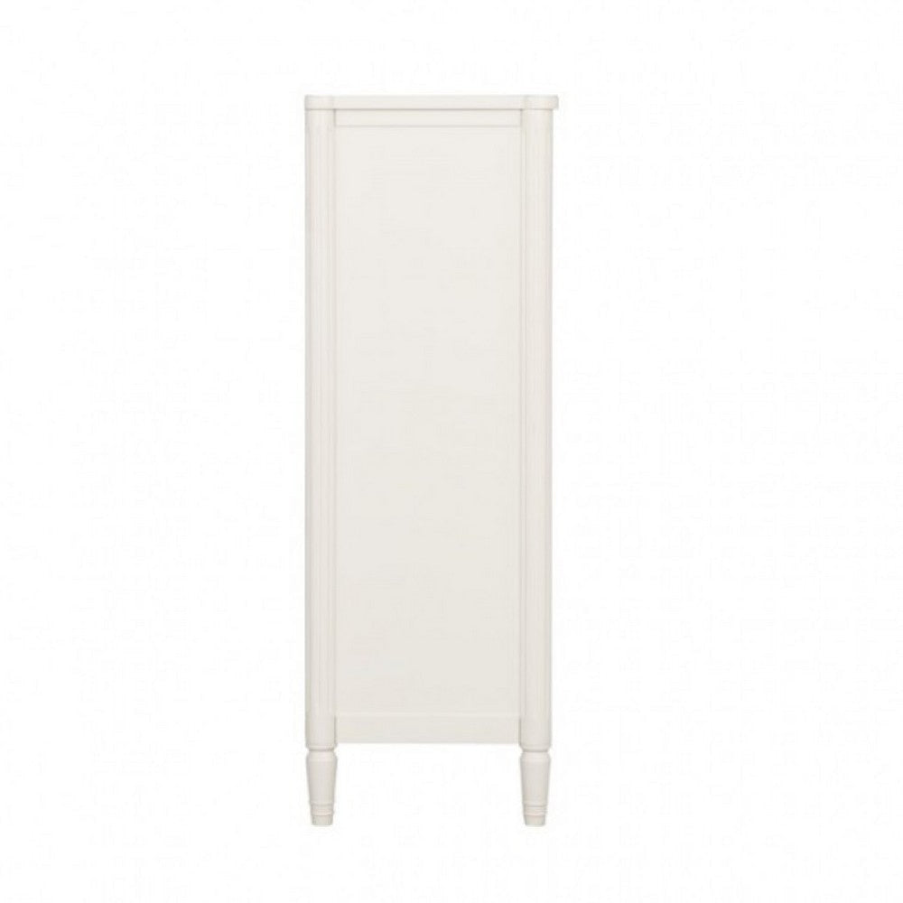 Alta Tall Dresser Chest | 5 Drawers | Gold | White Solid Wood | 38’’