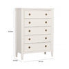 Alta Tall Dresser Chest | 5 Drawers | Gold | White Solid Wood | 38’’