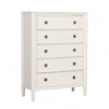 Alta Tall Dresser Chest | 5 Drawers | Gold | White Solid Wood | 38"