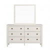 Alta Wide Dresser | 6 Drawers | Gold Handles | White Solid Wood | 62’’