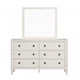 Alta Wide Dresser | 6 Drawers | Gold Handles | White Solid Wood | 62’’