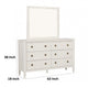 Alta Wide Dresser | 6 Drawers | Gold Handles | White Solid Wood | 62’’