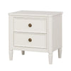 Alta Nightstand | 2 Drawers | USB A-C | Gold | White Solid Wood | 26’’